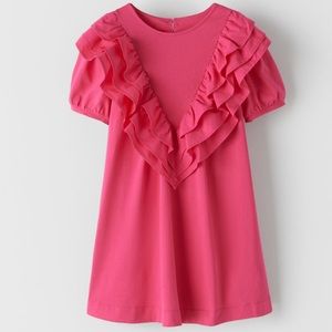 Zara Ruffled V-Shaped Yoke Dress